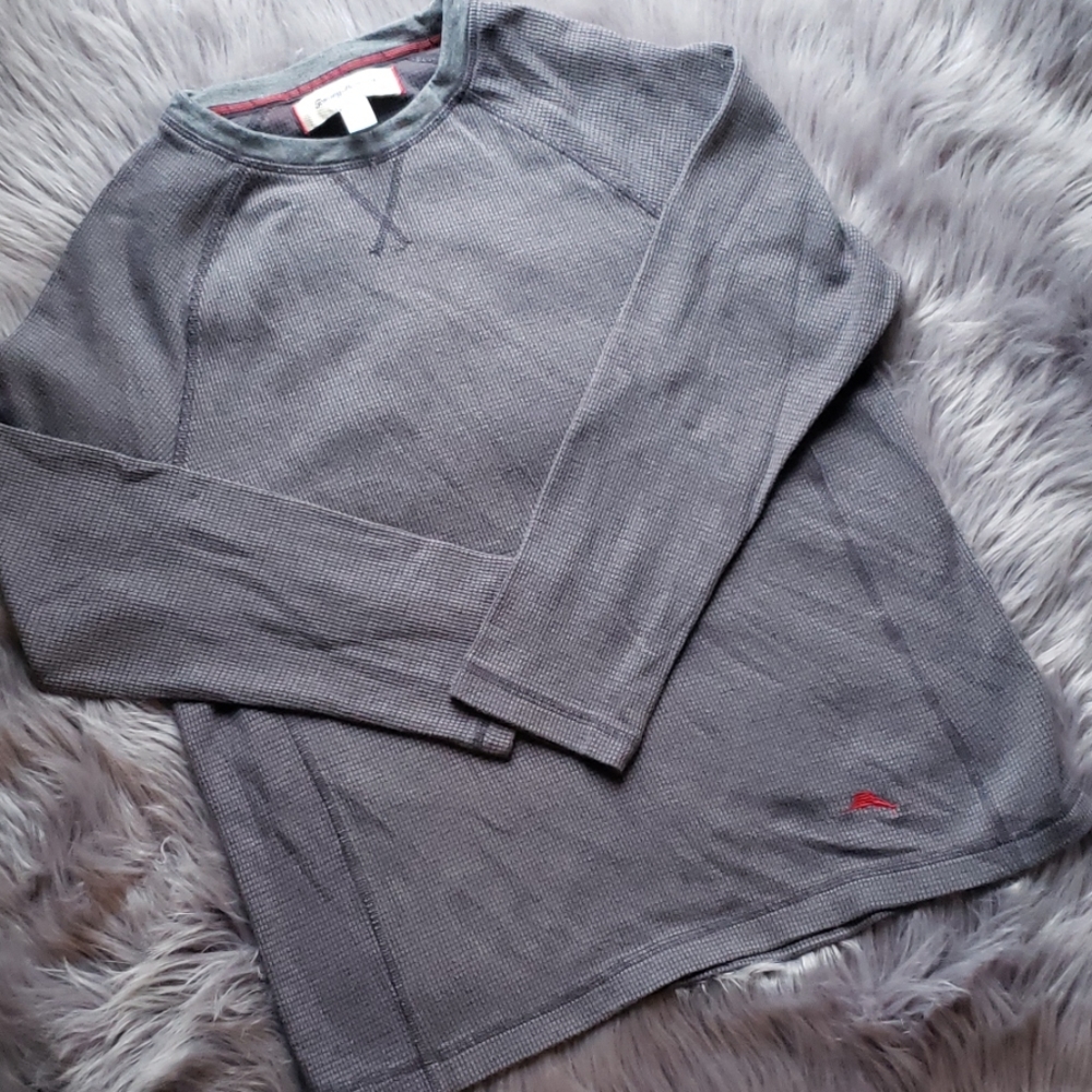 Mens Tommy Bahama waffle knit long sleeve shirt